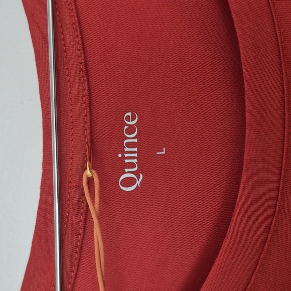 NWT Quince Modal Cotton Blend Scoop Neck T Shirt Basic Classic Burnt Orange - Picture 4 of 6